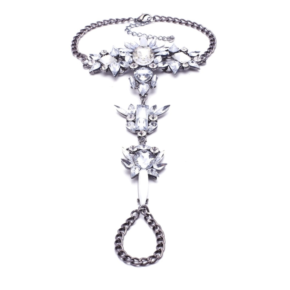 2/PC Silver Crystal Anklet Foot Jewelry Set